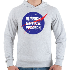 PRINTFASHION Orosz űrprogram - Férfi kapucnis pulóver - Sport szürke