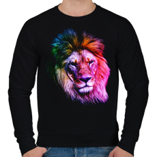 PRINTFASHION Oroszlan art - Férfi pulóver - Fekete