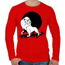 PRINTFASHION Oroszlán - Az állatok királya - Férfi hosszú ujjú póló - Piros