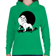 PRINTFASHION Oroszlán - Az állatok királya - Női kapucnis pulóver - Zöld