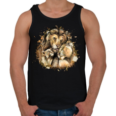 PRINTFASHION Oroszlán család - Férfi atléta - Fekete