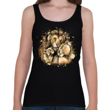 PRINTFASHION Oroszlán család - Női atléta - Fekete női trikó