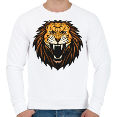 PRINTFASHION Oroszlán fej - Férfi pulóver - Fehér