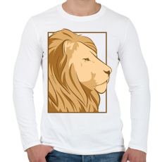 PRINTFASHION Oroszlán - Férfi hosszú ujjú póló - Fehér