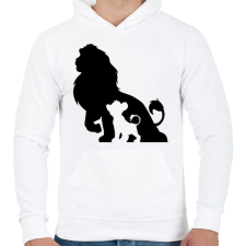 PRINTFASHION Oroszlán - Férfi kapucnis pulóver - Fehér férfi pulóver, kardigán