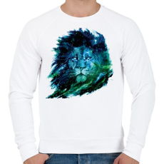 PRINTFASHION Oroszlán festmény - Férfi pulóver - Fehér
