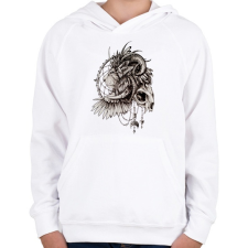 PRINTFASHION Oroszlán - Gyerek kapucnis pulóver - Fehér gyerek pulóver, kardigán