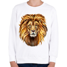 PRINTFASHION Oroszlán - Gyerek pulóver - Fehér gyerek pulóver, kardigán
