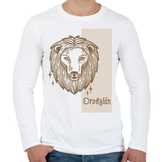 PRINTFASHION Oroszlán horoszkóp - Férfi hosszú ujjú póló - Fehér