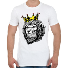 PRINTFASHION Oroszlán king - Férfi póló - Fehér férfi póló