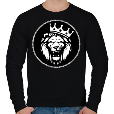 PRINTFASHION Oroszlán király - Férfi pulóver - Fekete