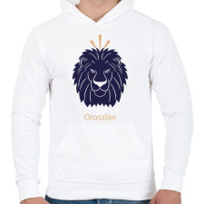 PRINTFASHION Oroszlán minta - Férfi kapucnis pulóver - Fehér női pulóver, kardigán