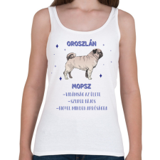 PRINTFASHION Oroszlán - Mopsz - Női atléta - Fehér női trikó