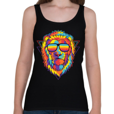 PRINTFASHION oroszlán - Női atléta - Fekete női trikó
