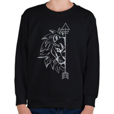 PRINTFASHION Oroszlán páros férfi 1 - Gyerek pulóver - Fekete gyerek pulóver, kardigán