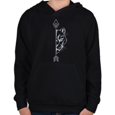 PRINTFASHION Oroszlán páros női 1 - Gyerek kapucnis pulóver - Fekete gyerek pulóver, kardigán