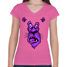 PRINTFASHION Oroszlán sokkban - Női V-nyakú póló - Rózsaszín