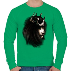 PRINTFASHION Oroszlán trón - Férfi pulóver - Zöld