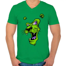 PRINTFASHION Oroszlánmosoly - Férfi V-nyakú póló - Zöld