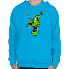 PRINTFASHION Oroszlánmosoly - Gyerek kapucnis pulóver - Azúrkék