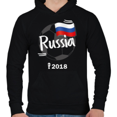 PRINTFASHION Oroszország - Férfi kapucnis pulóver - Fekete