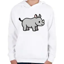 PRINTFASHION Orrszarvú - Gyerek kapucnis pulóver - Fehér gyerek pulóver, kardigán