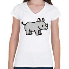 PRINTFASHION Orrszarvú - Női V-nyakú póló - Fehér női póló