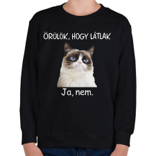 PRINTFASHION Örülök, hogy látlak - Gyerek pulóver - Fekete gyerek pulóver, kardigán
