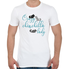 PRINTFASHION Őrült csincsillás hölgy - Férfi póló - Fehér