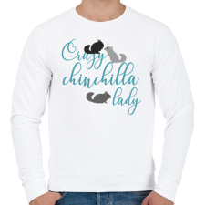 PRINTFASHION Őrült csincsillás hölgy - Férfi pulóver - Fehér férfi pulóver, kardigán