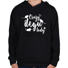 PRINTFASHION Őrült degus hölgy - Gyerek kapucnis pulóver - Fekete gyerek pulóver, kardigán