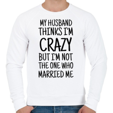 PRINTFASHION Őrült feleség - Férfi pulóver - Fehér férfi pulóver, kardigán
