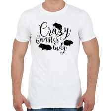 PRINTFASHION Őrült hörcsögös hölgy - Férfi póló - Fehér férfi póló