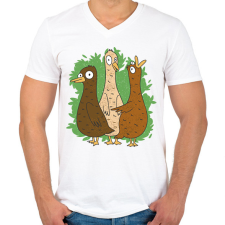 PRINTFASHION Őrült kacsák - Férfi V-nyakú póló - Fehér férfi póló