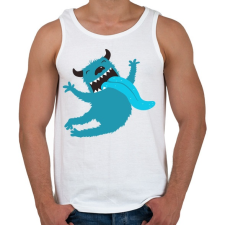 PRINTFASHION Őrült kék szörnyecske - Férfi atléta - Fehér atléta, trikó