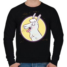 PRINTFASHION Őrült láma - Férfi pulóver - Fekete férfi pulóver, kardigán