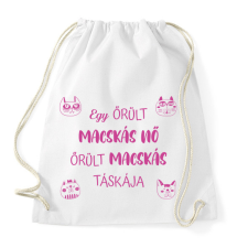 PRINTFASHION Őrült macskás táskája - Sportzsák, Tornazsák - Fehér tornazsák