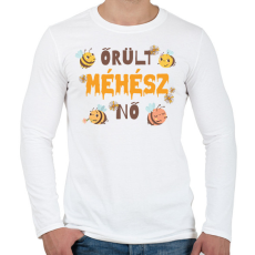 PRINTFASHION Őrült méhész nő - Férfi hosszú ujjú póló - Fehér