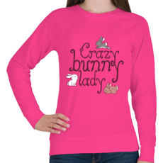 PRINTFASHION Őrült nyuszis hölgy - Női pulóver - Fukszia
