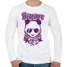 PRINTFASHION Őrült panda - Férfi hosszú ujjú póló - Fehér