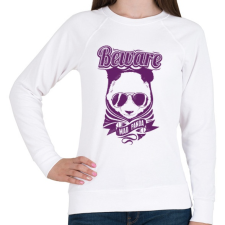 PRINTFASHION Őrült panda - Női pulóver - Fehér női pulóver, kardigán
