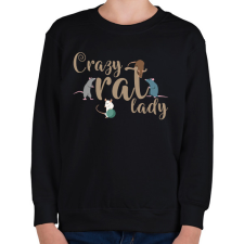PRINTFASHION Őrült patkányos hölgy - Gyerek pulóver - Fekete gyerek pulóver, kardigán