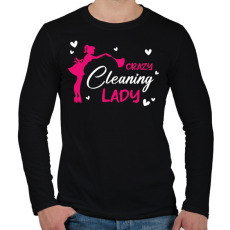 PRINTFASHION Őrült takarítónő - Férfi hosszú ujjú póló - Fekete
