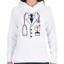PRINTFASHION orvos egyenruha - Női kapucnis pulóver - Fehér női pulóver, kardigán