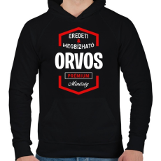 PRINTFASHION Orvos prémium minőség - Férfi kapucnis pulóver - Fekete
