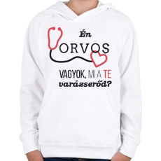 PRINTFASHION Orvos varázserő - Gyerek kapucnis pulóver - Fehér