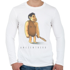 PRINTFASHION ősember - Férfi hosszú ujjú póló - Fehér