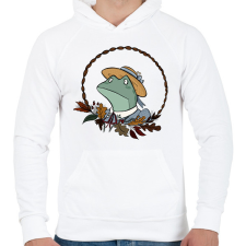 PRINTFASHION Őszi béka - Férfi kapucnis pulóver - Fehér férfi pulóver, kardigán
