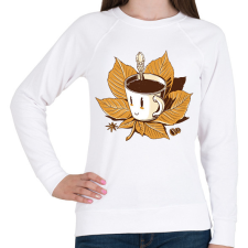 PRINTFASHION Őszi kávé - Női pulóver - Fehér női pulóver, kardigán