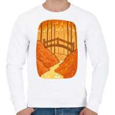 PRINTFASHION Őszi táj - Férfi pulóver - Fehér férfi pulóver, kardigán